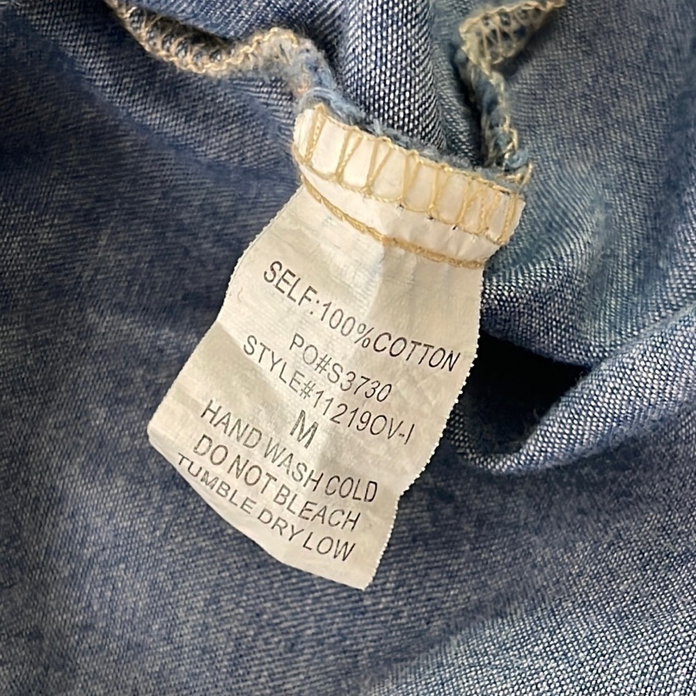 Women's Blue Button Down Shirt - Picture 6 of 6